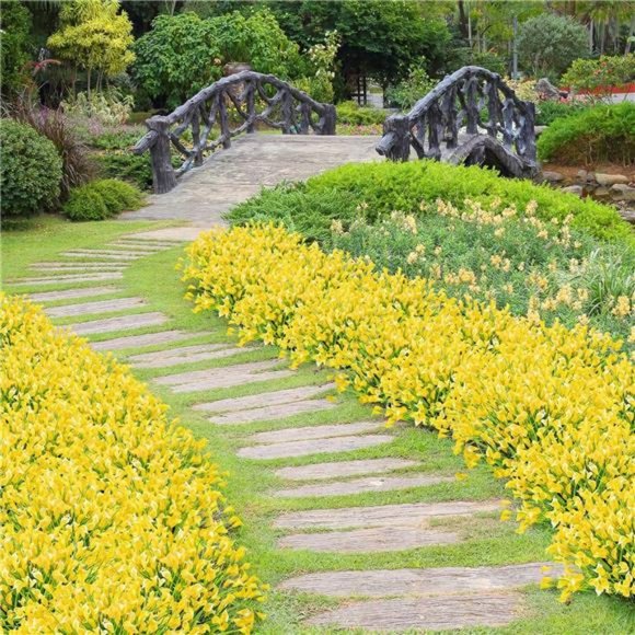 20 Bundles Artificial Flowers for Outdoors Fake Calla Lily Flowers, Yellow - Picture 7 of 7